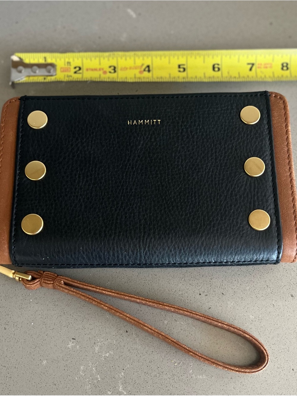 Hammitt Bryant Contrast Trim Continental Wristlet Wallet North End Brushed Gold - Picture 13 of 13